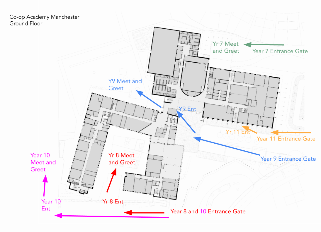 Diagram of entrances